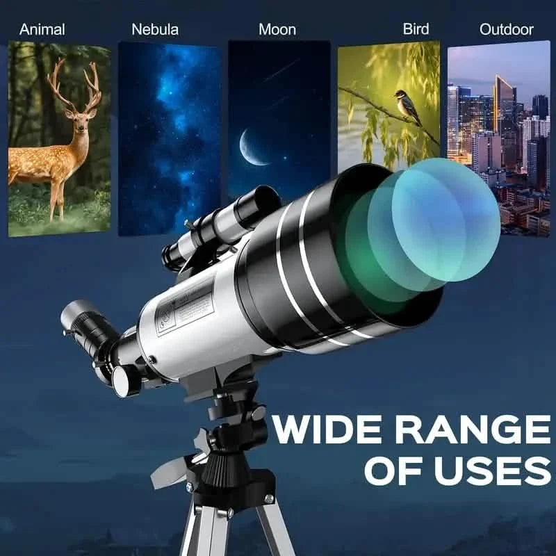 Portable Astronomical 150X Telescope 70mm Aperture Telescope Monocular With Tripod Outdoor Recreation - Tophatter Daily Deals