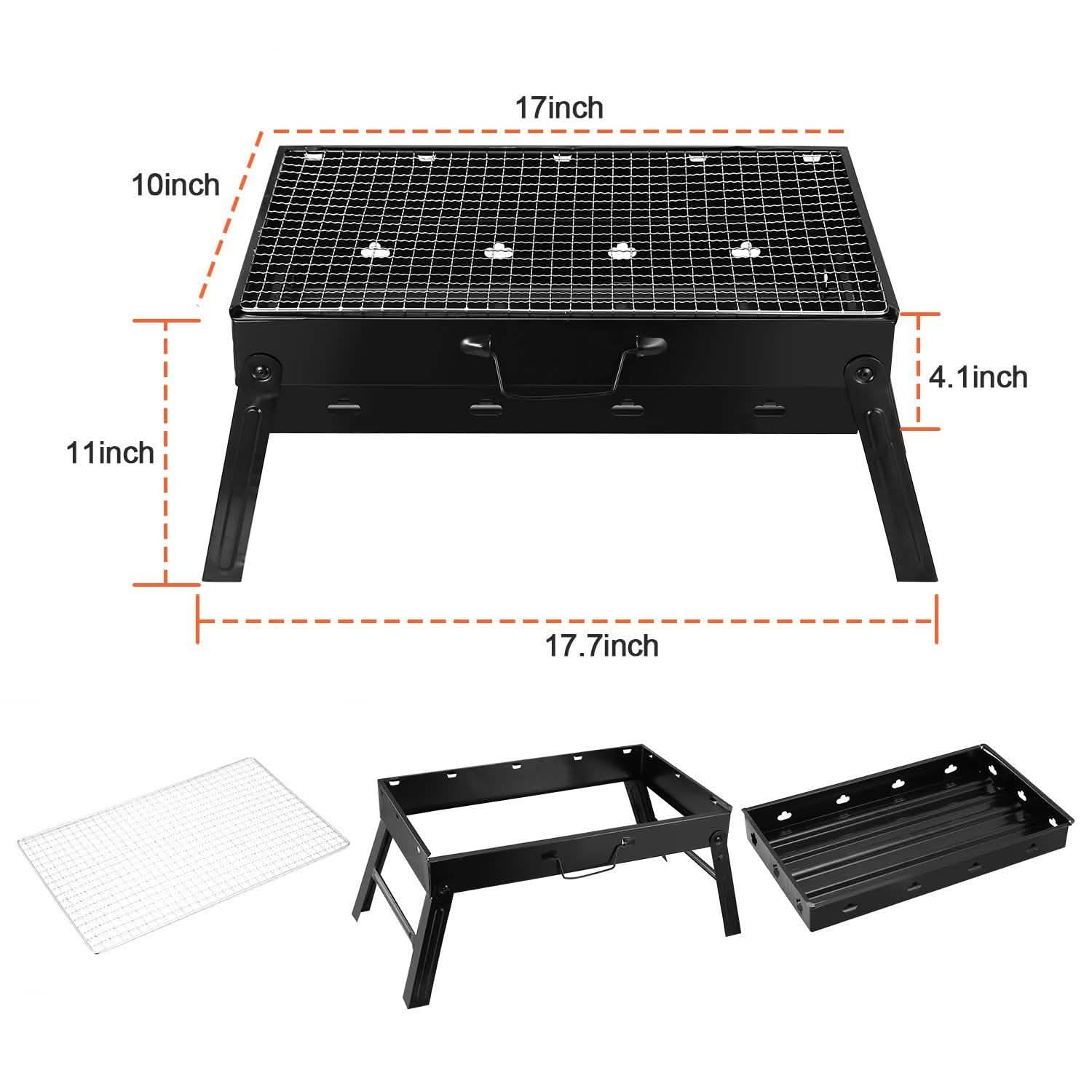 Portable Barbecue Grill Foldable Charcoal Outdoor Recreation - Tophatter Daily Deals