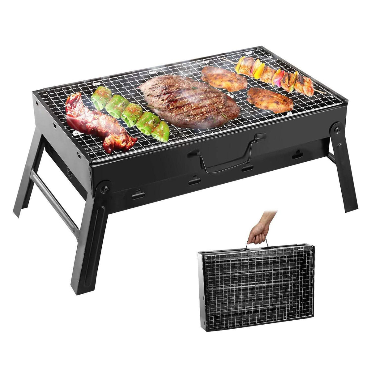 Portable Barbecue Grill Foldable Charcoal Outdoor Recreation - Tophatter Daily Deals