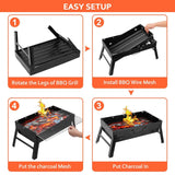 Portable Barbecue Grill Foldable Charcoal Outdoor Recreation - Tophatter Daily Deals