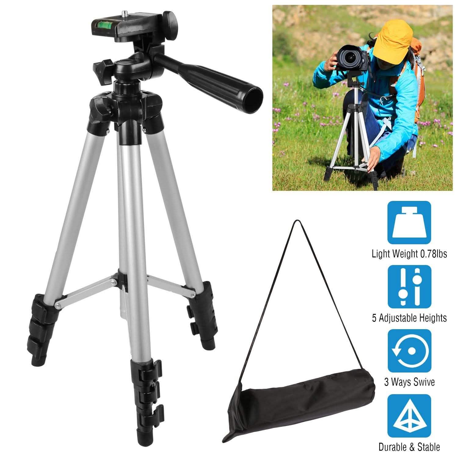 Portable Camera Tripod 45" Adjustable Camera Stand Cameras & Drones - Tophatter Daily Deals
