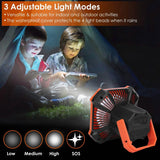 Portable Camping Lantern Fan 10000mAh Battery Powered with 4 Light Modes Outdoor Recreation - Tophatter Daily Deals