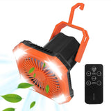 Portable Camping Lantern Fan 10000mAh Battery Powered with 4 Light Modes Outdoor Recreation - Tophatter Daily Deals
