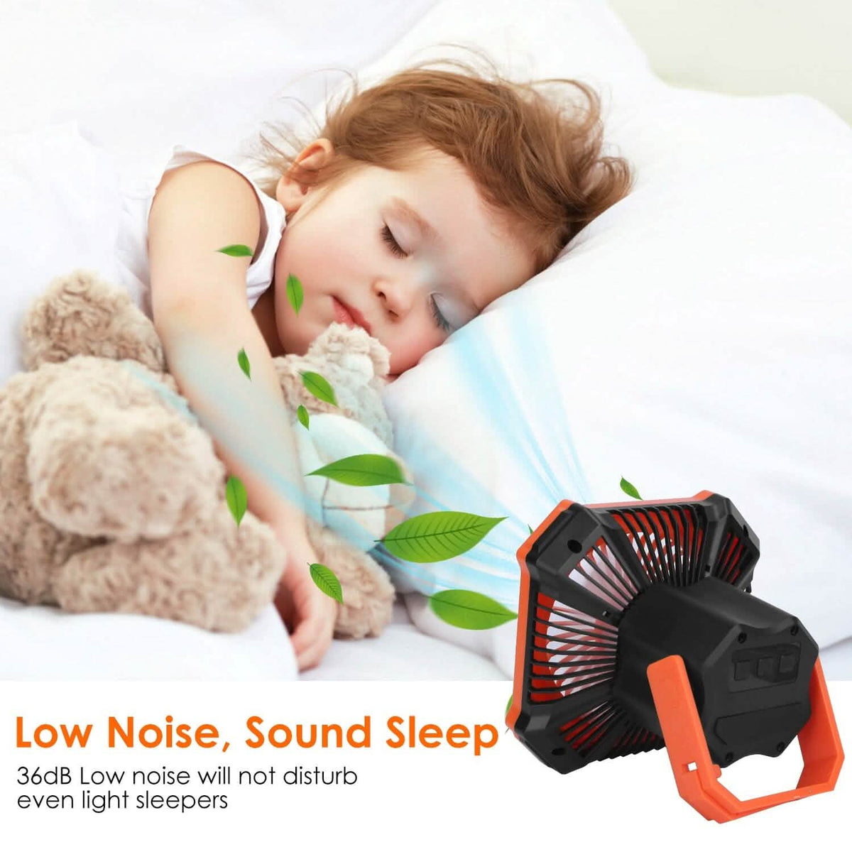 Portable Camping Lantern Fan 10000mAh Battery Powered with 4 Light Modes Outdoor Recreation - Tophatter Daily Deals