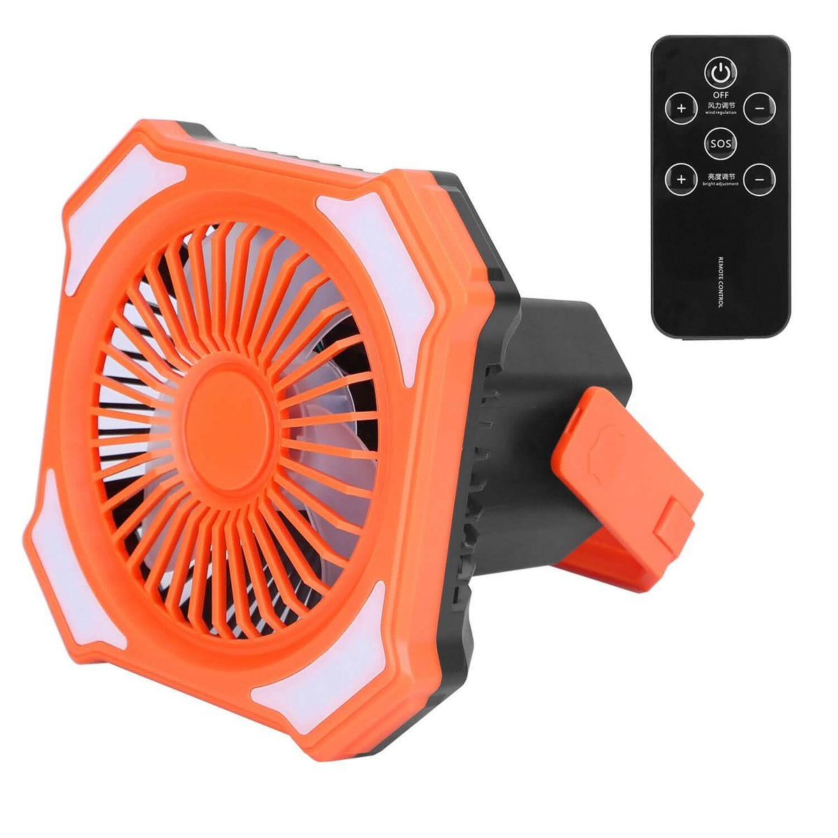Portable Camping Lantern Fan 10000mAh Battery Powered with 4 Light Modes Outdoor Recreation - Tophatter Daily Deals