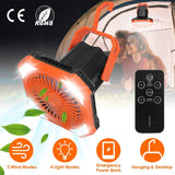 Portable Camping Lantern Fan 10000mAh Battery Powered with 4 Light Modes Outdoor Recreation - Tophatter Daily Deals