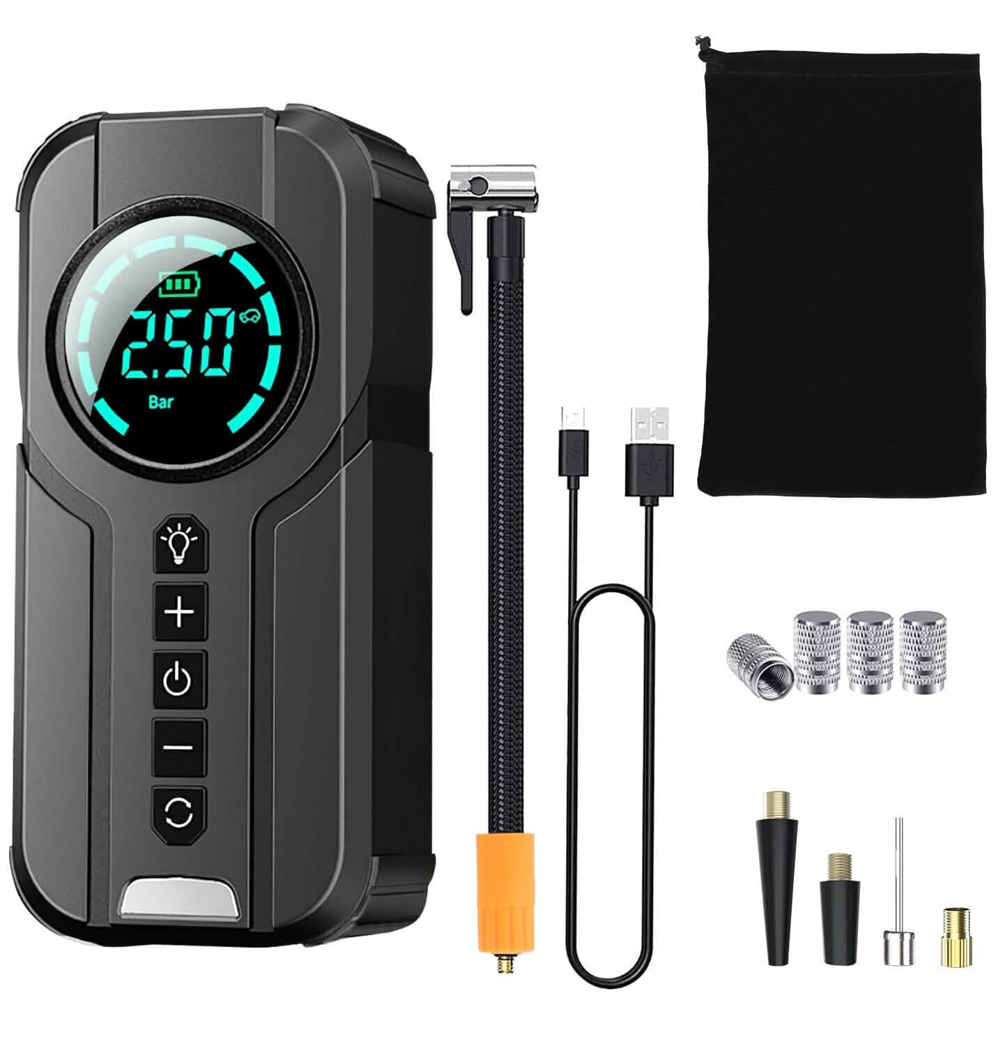 Portable Car Compressor Wireless Electric Air Pump 150 PSI with LED Light Automotive - Tophatter Daily Deals