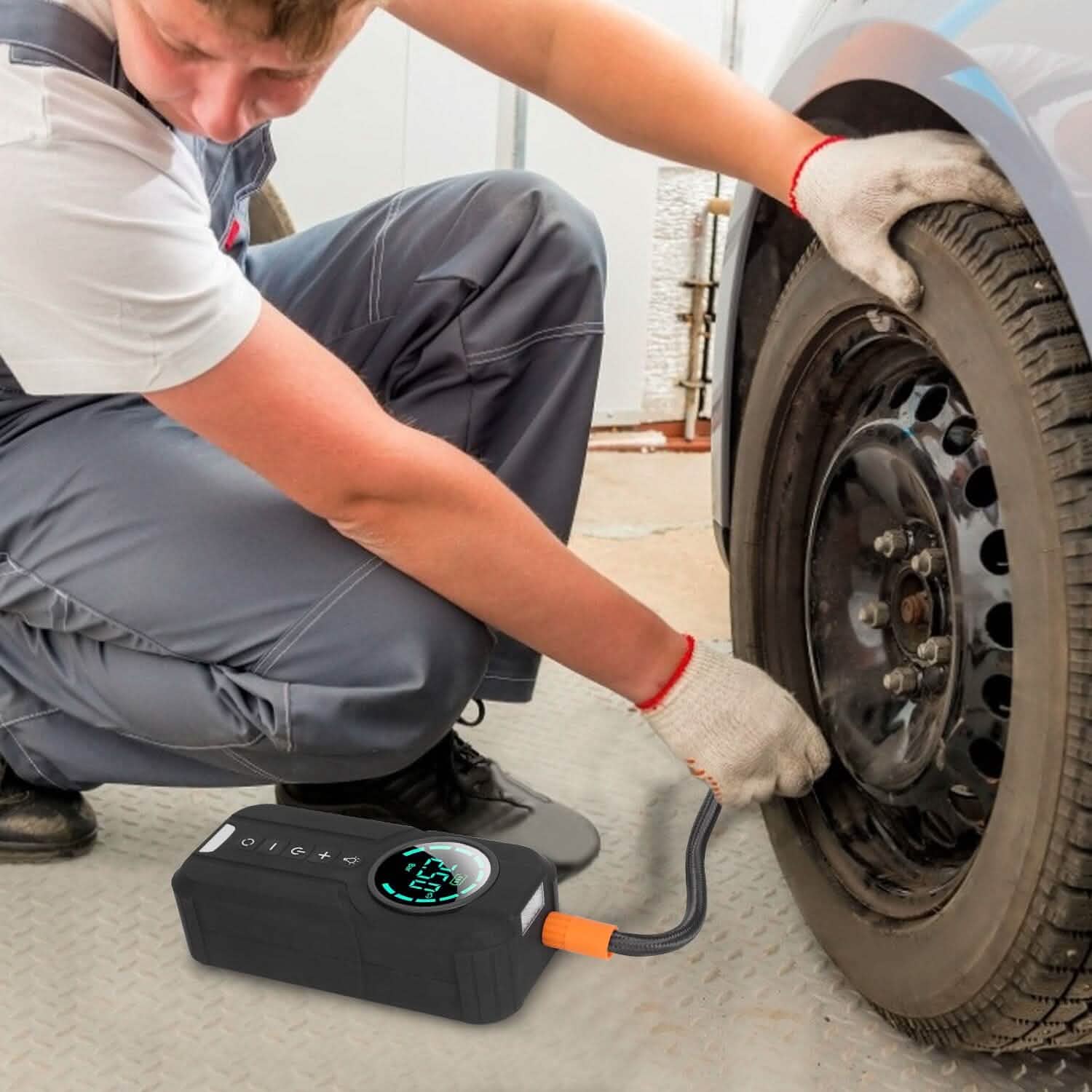 Portable Car Compressor Wireless Electric Air Pump 150 PSI with LED Light Automotive - Tophatter Daily Deals