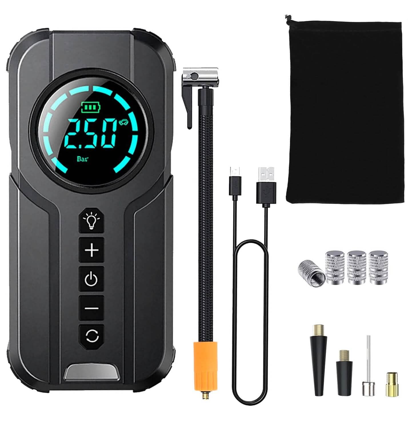 Portable Car Compressor Wireless Electric Air Pump 150 PSI with LED Light Automotive - Tophatter Daily Deals