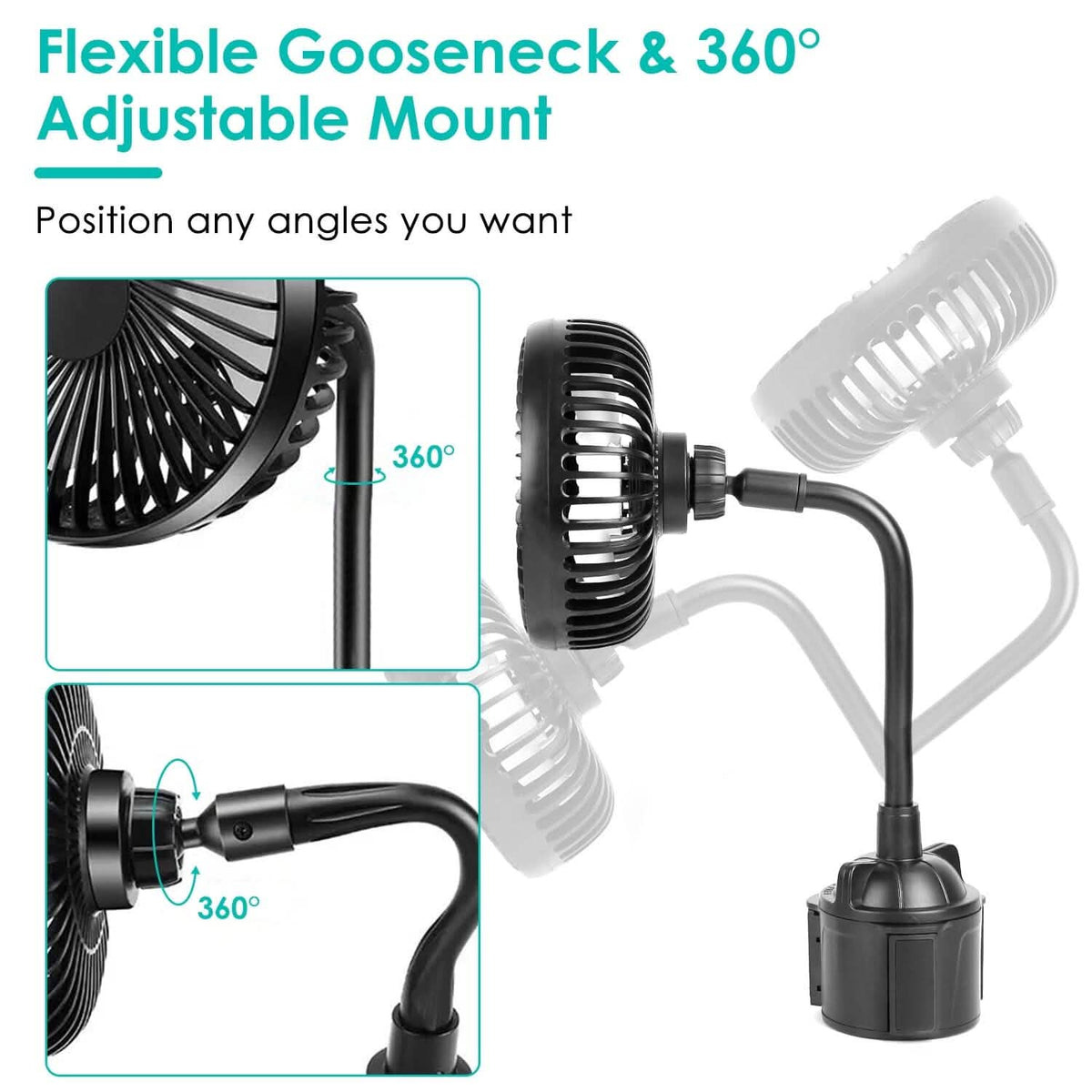 Portable Car Cooling Fan Automotive - Tophatter Daily Deals