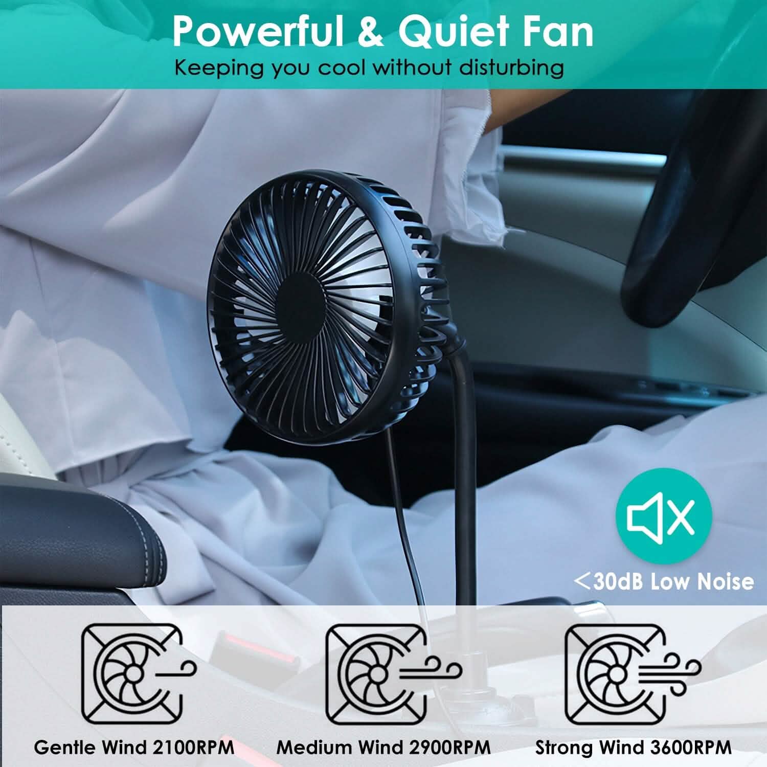 Portable Car Cooling Fan Automotive - Tophatter Daily Deals