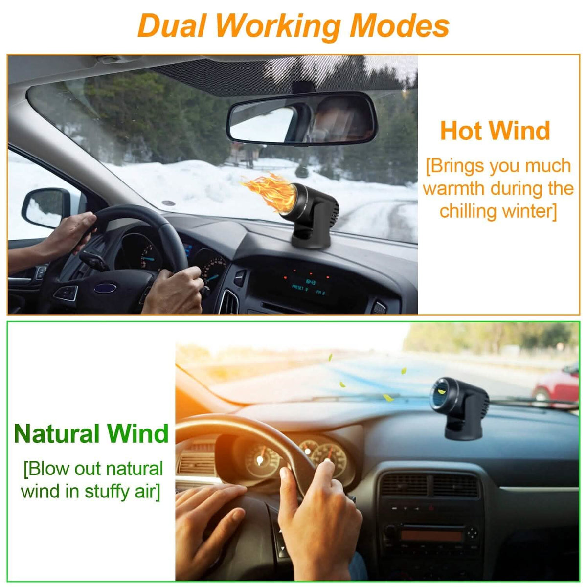 Portable Car Heater 2-in-1 Heating Cooling Fan Automotive - Tophatter Daily Deals