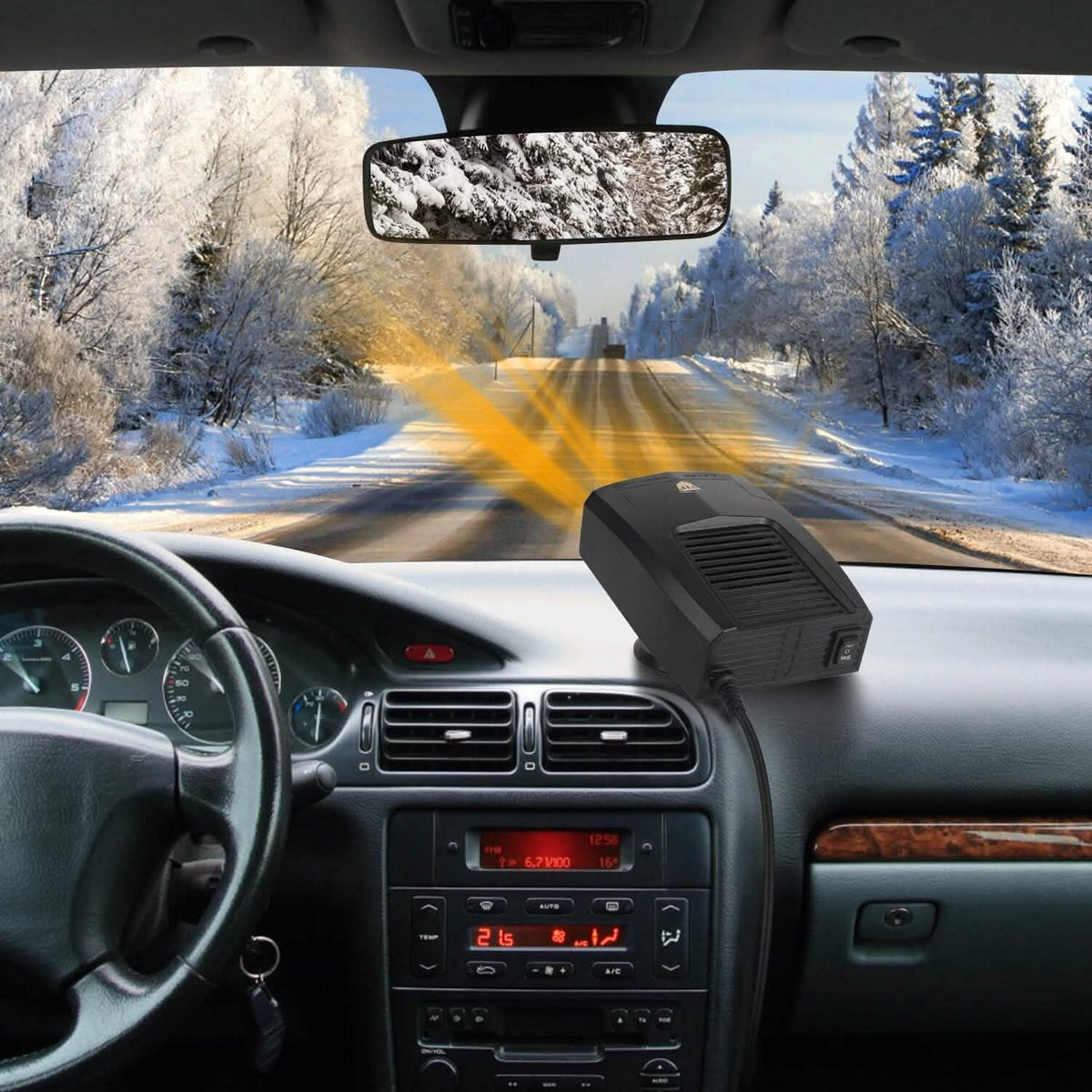 Portable Car Heater Heating Fan 2-in-1 Defroster Defogger Demister Windshield Heater Automotive - Tophatter Daily Deals
