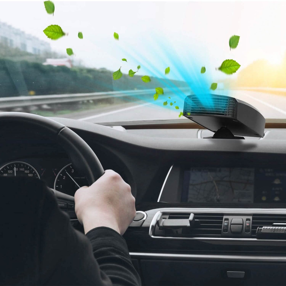 Portable Car Heater Heating Fan 2-in-1 Defroster Defogger Demister Windshield Heater Automotive - Tophatter Daily Deals
