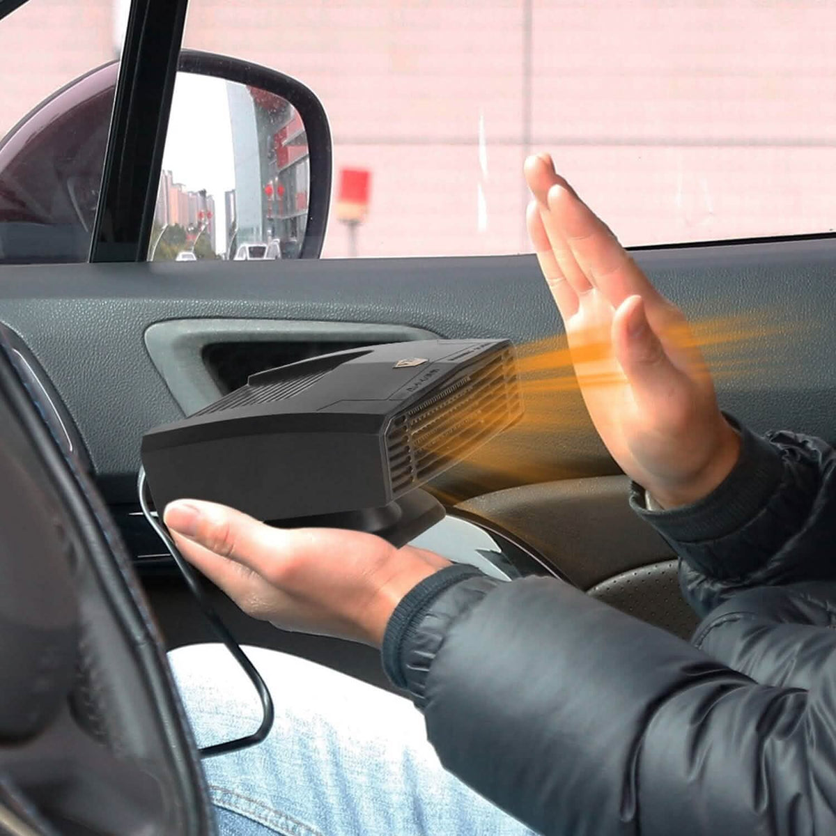 Portable Car Heater Heating Fan 2-in-1 Defroster Defogger Demister Windshield Heater Automotive - Tophatter Daily Deals