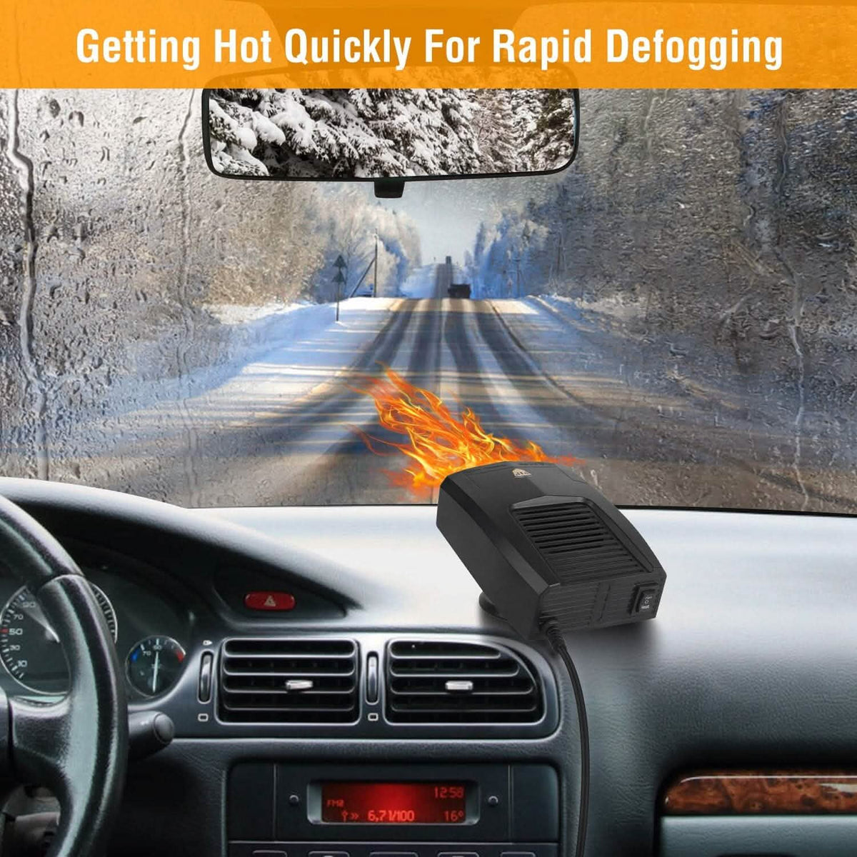 Portable Car Heater Heating Fan 2-in-1 Defroster Defogger Demister Windshield Heater Automotive - Tophatter Daily Deals