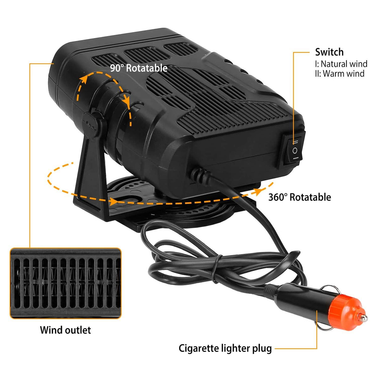 Portable Car Heating Fan Automotive - Tophatter Daily Deals