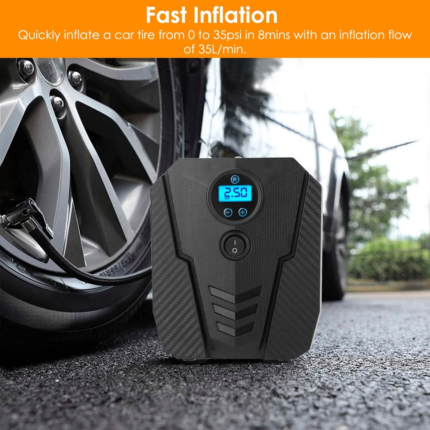 Portable Car Tire Inflator DC 12V Digital Car Air Pump Compressor Automotive - Tophatter Daily Deals