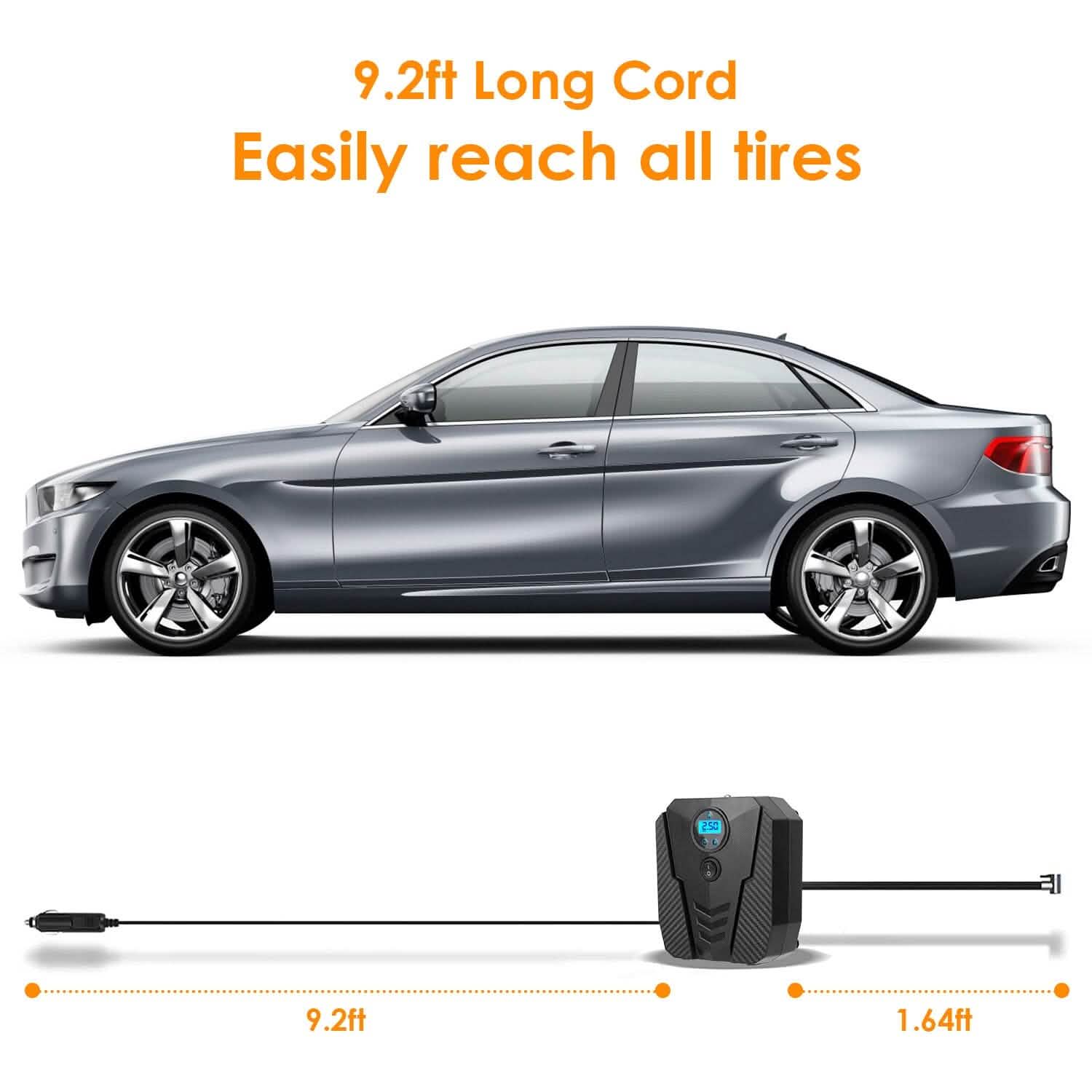 Portable Car Tire Inflator DC 12V Digital Car Air Pump Compressor Automotive - Tophatter Daily Deals