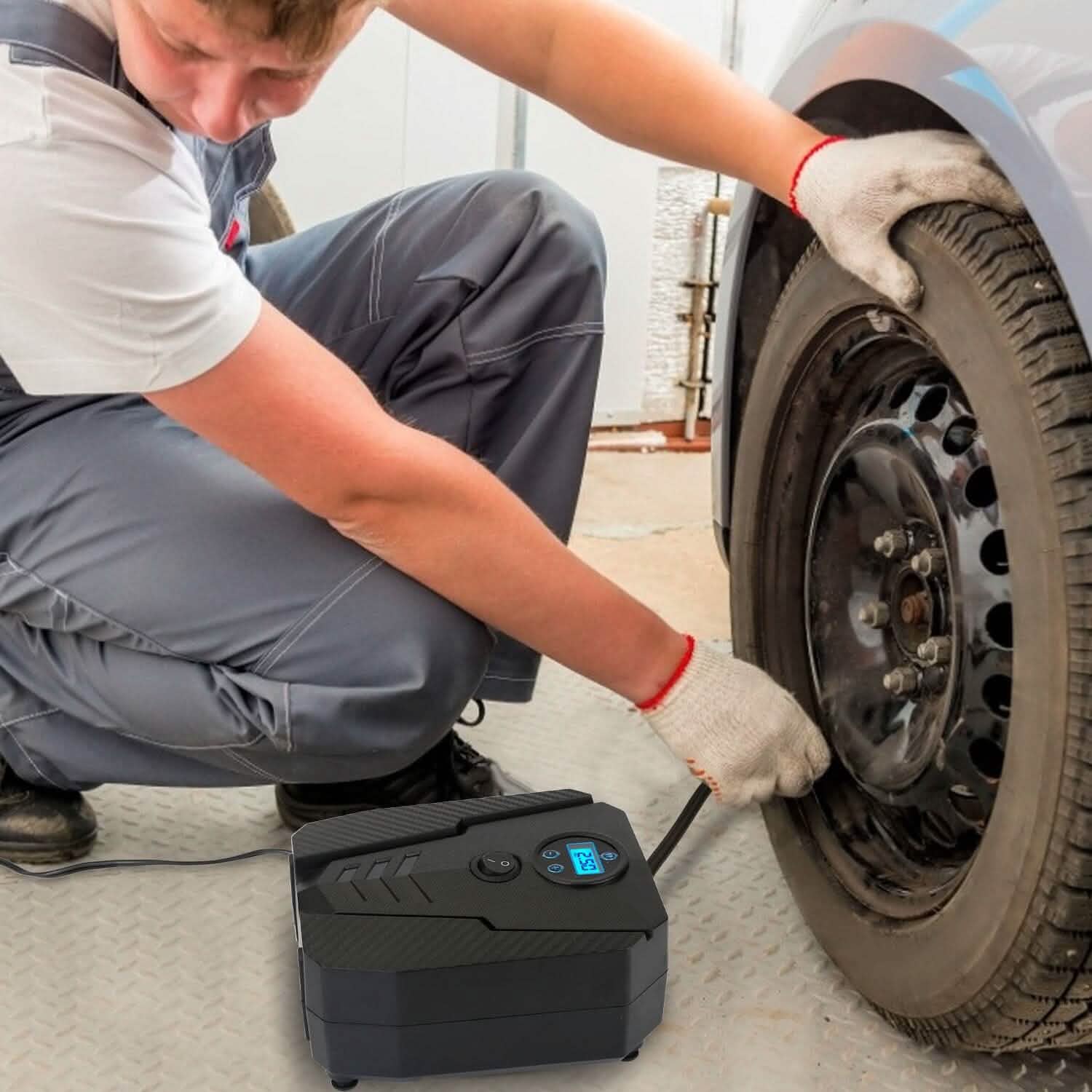 Portable Car Tire Inflator DC 12V Digital Car Air Pump Compressor Automotive - Tophatter Daily Deals