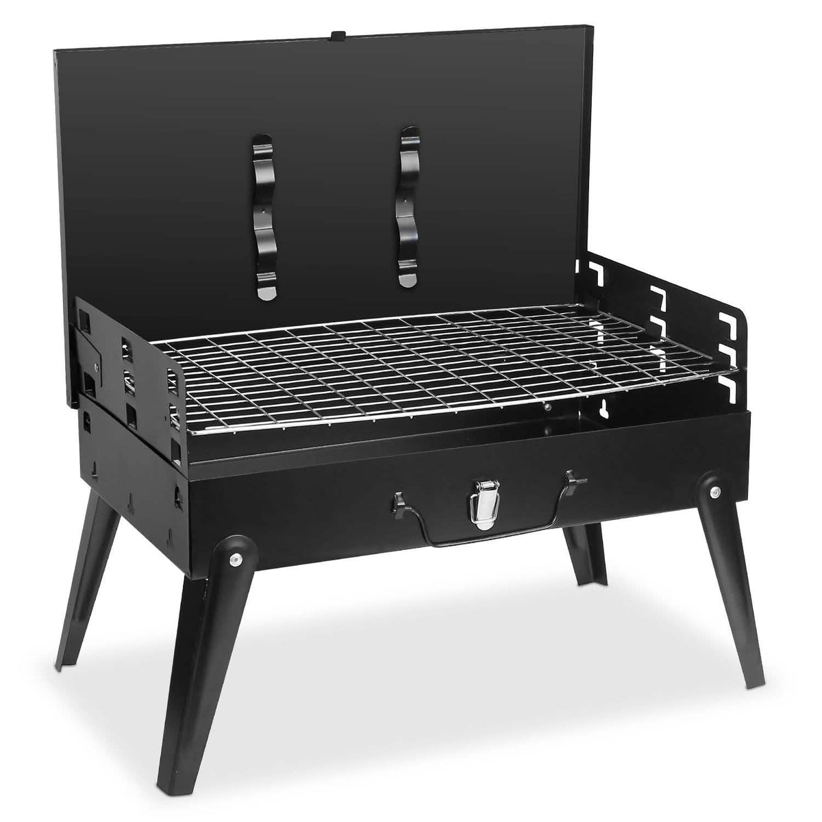 Portable Charcoal Grill Foldable BBQ Suitcase Outdoor Recreation - Tophatter Daily Deals