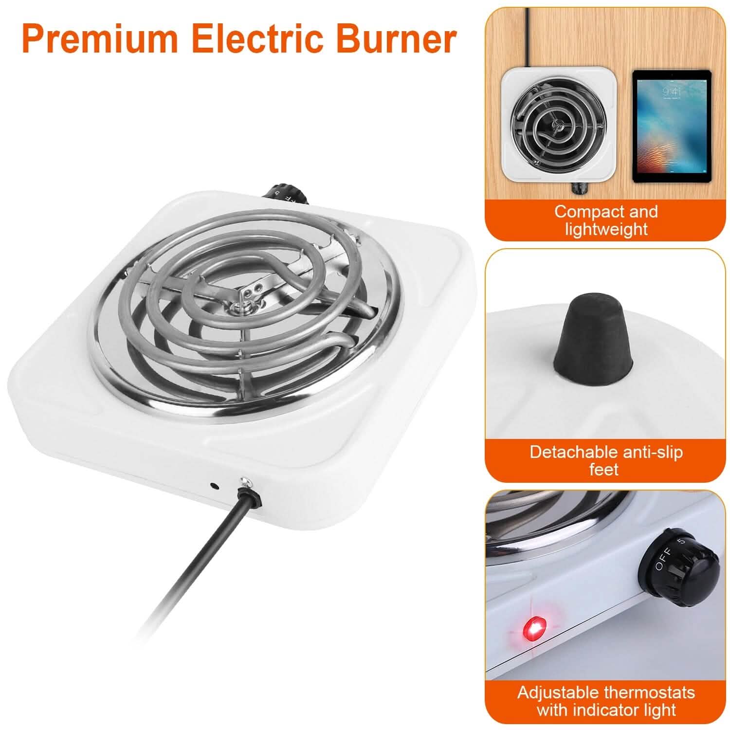 Portable Coil Heating Hot Plate Stove Countertop Kitchen Appliances - Tophatter Daily Deals