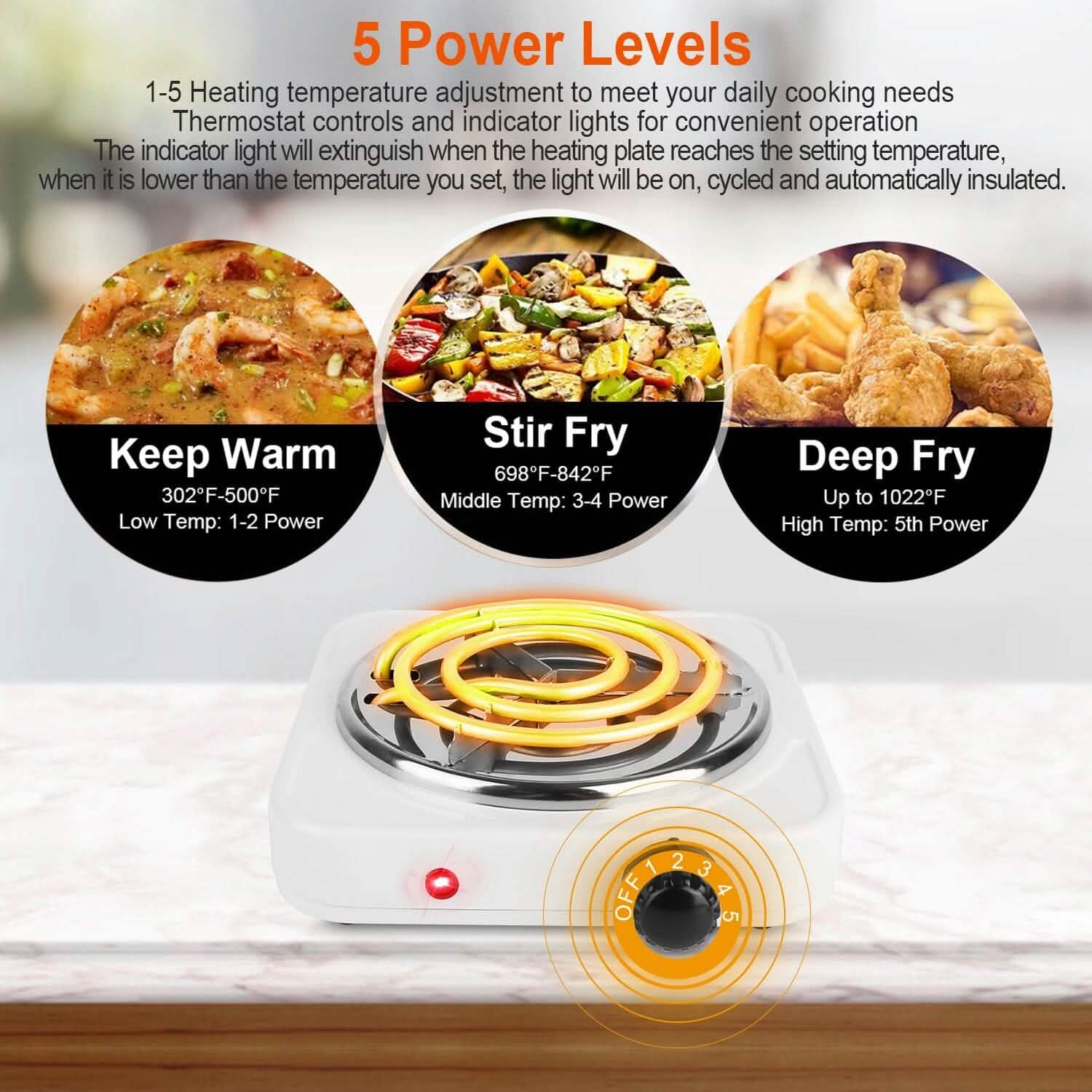 Portable Coil Heating Hot Plate Stove Countertop Kitchen Appliances - Tophatter Daily Deals