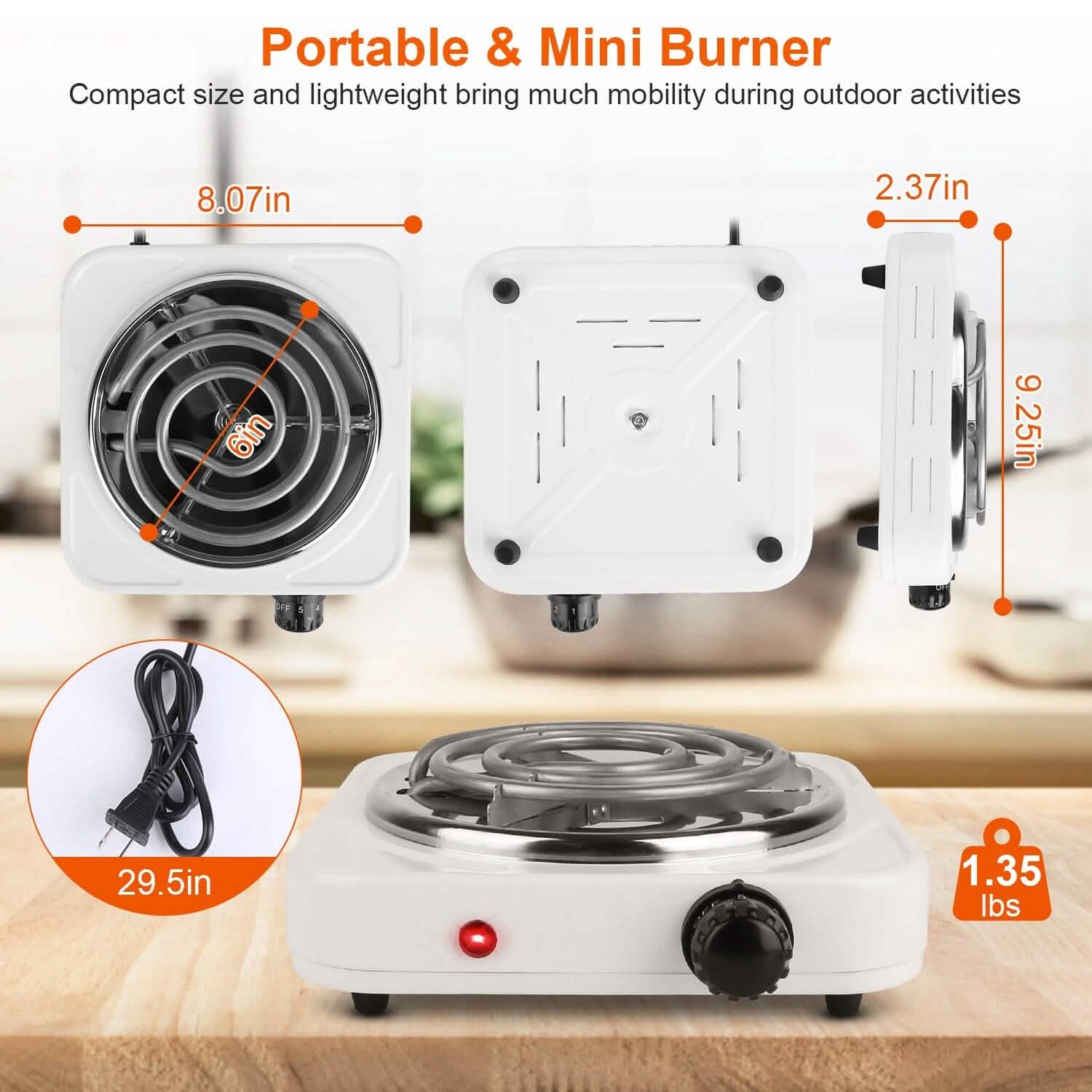 Portable Coil Heating Hot Plate Stove Countertop Kitchen Appliances - Tophatter Daily Deals