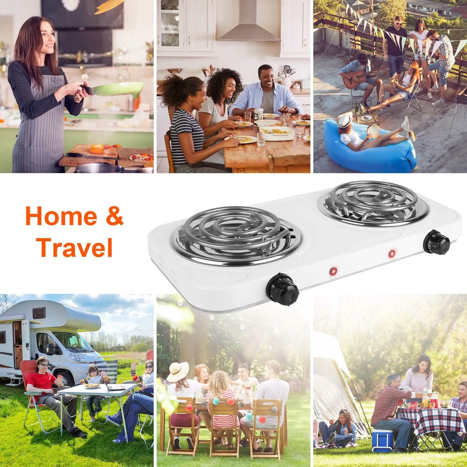Portable Coil Heating Hot Plate Stove Countertop Kitchen Appliances - Tophatter Daily Deals