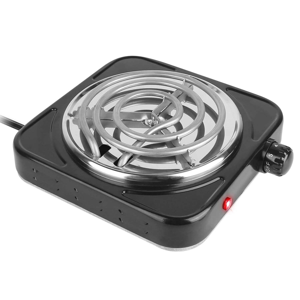 Portable Coil Heating Hot Plate Stove Countertop Single Burner Black Kitchen Appliances - Tophatter Daily Deals