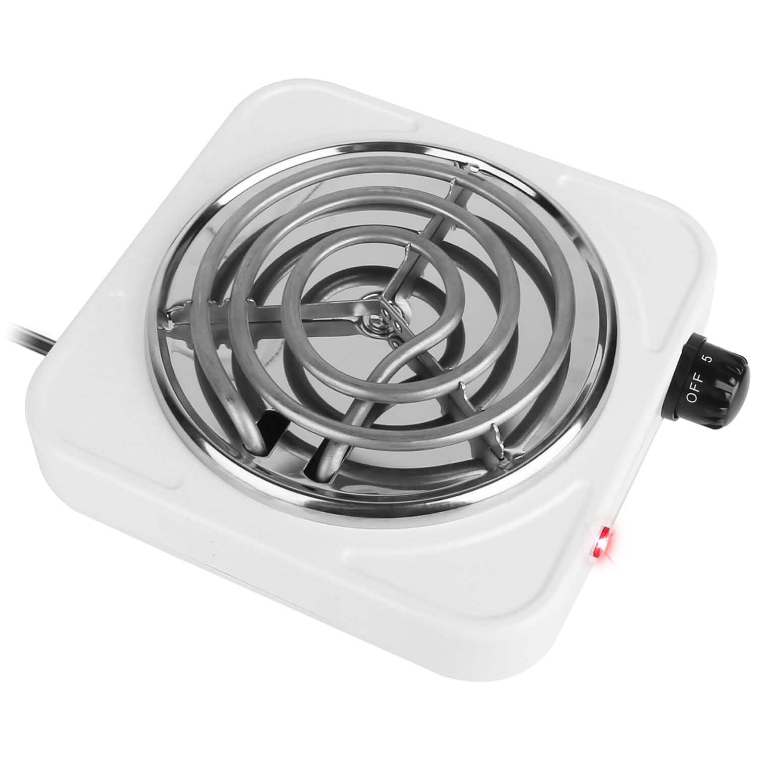 Portable Coil Heating Hot Plate Stove Countertop Single Burner White Kitchen Appliances - Tophatter Daily Deals