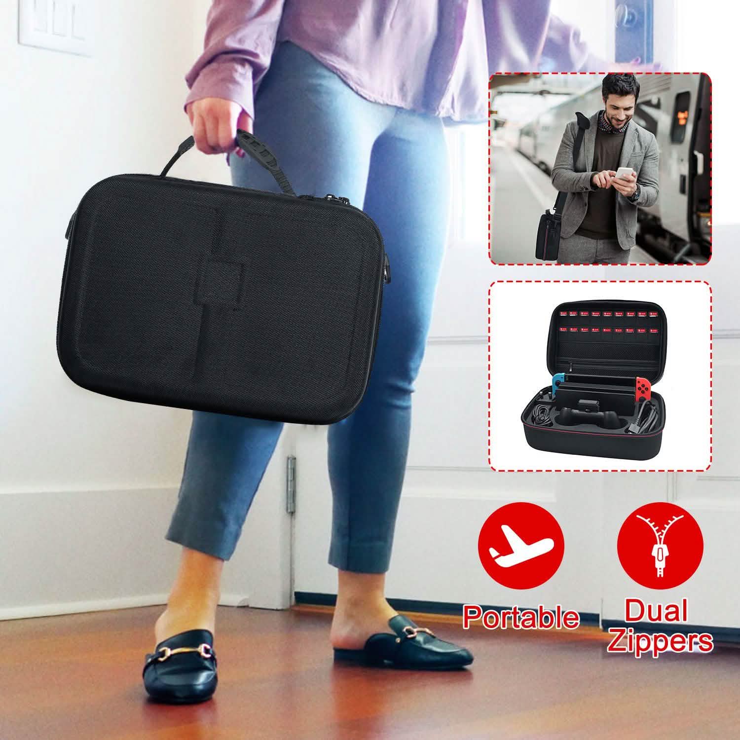 Portable Deluxe Carrying Case for Nintendo Switch Video Games & Consoles - Tophatter Daily Deals