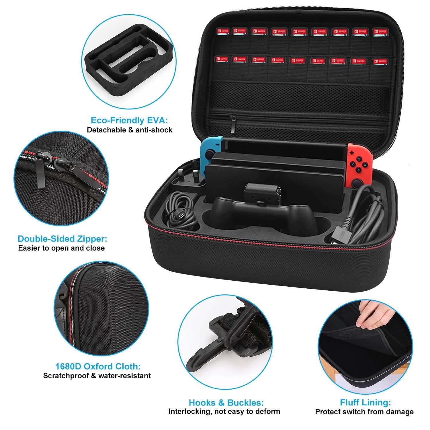 Portable Deluxe Carrying Case for Nintendo Switch Video Games & Consoles - Tophatter Daily Deals
