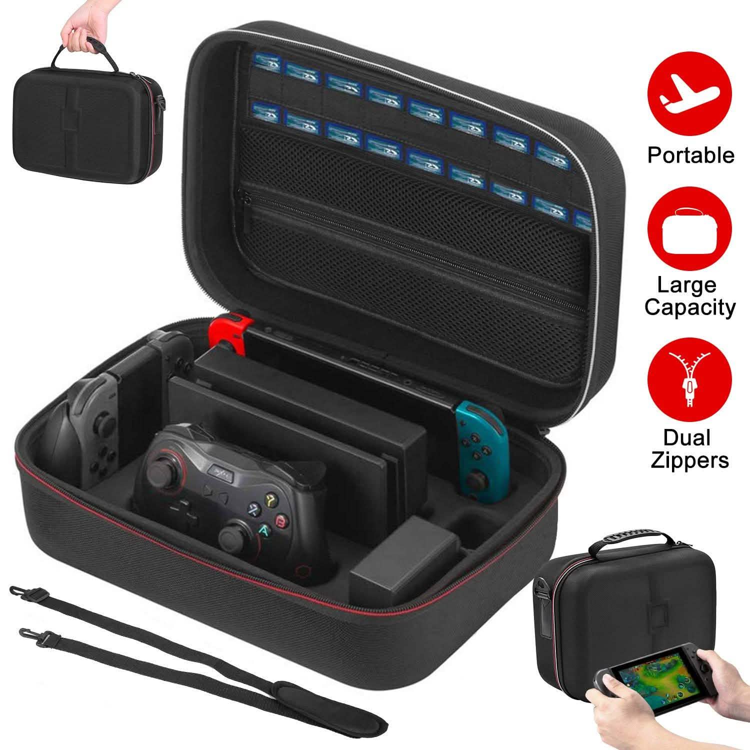 Portable Deluxe Carrying Case for Nintendo Switch Video Games & Consoles - Tophatter Daily Deals