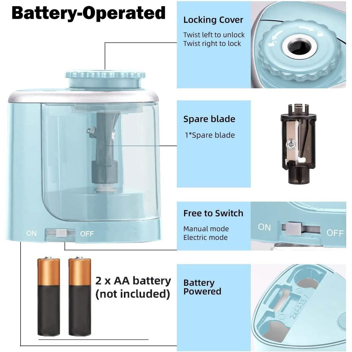 Portable Electric Pencil Sharpeners School, Office & Art Supplies - Tophatter Daily Deals