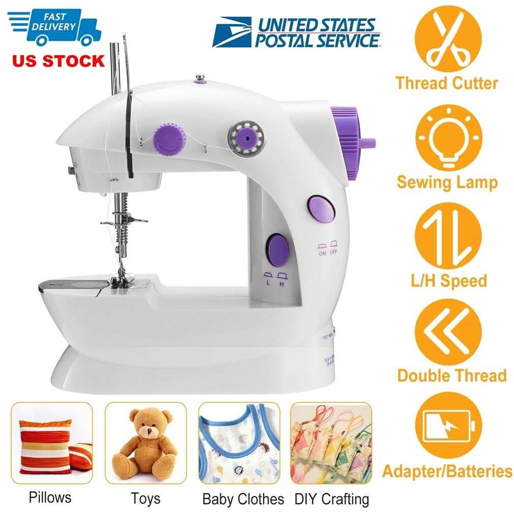 Portable Electric Sewing Machine w/ Foot Pedal LED Light Household Appliances - Tophatter Daily Deals