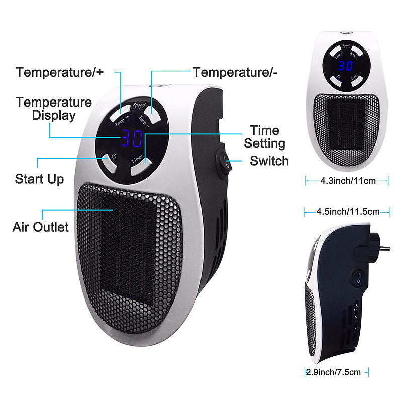 Portable Electric Wall Heater 500W Space Heater - Tophatter Daily Deals
