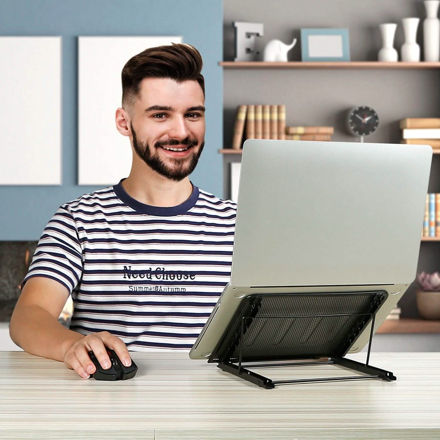 Portable Foldable Laptop Stand with Adjustable Angles Computer Accessories - Tophatter Daily Deals