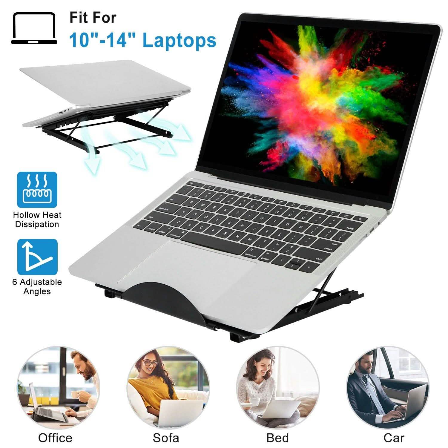 Portable Foldable Laptop Stand with Adjustable Angles Computer Accessories - Tophatter Daily Deals