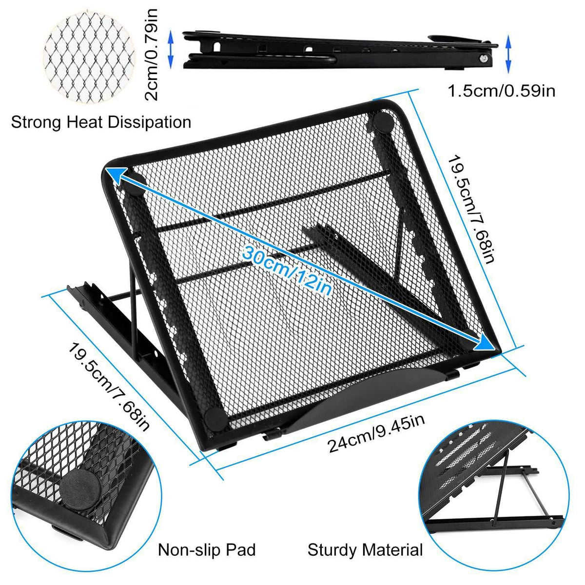 Portable Foldable Laptop Stand with Adjustable Angles Computer Accessories - Tophatter Daily Deals