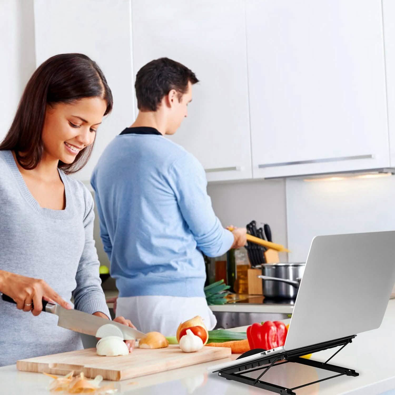 Portable Foldable Laptop Stand with Adjustable Angles Computer Accessories - Tophatter Daily Deals