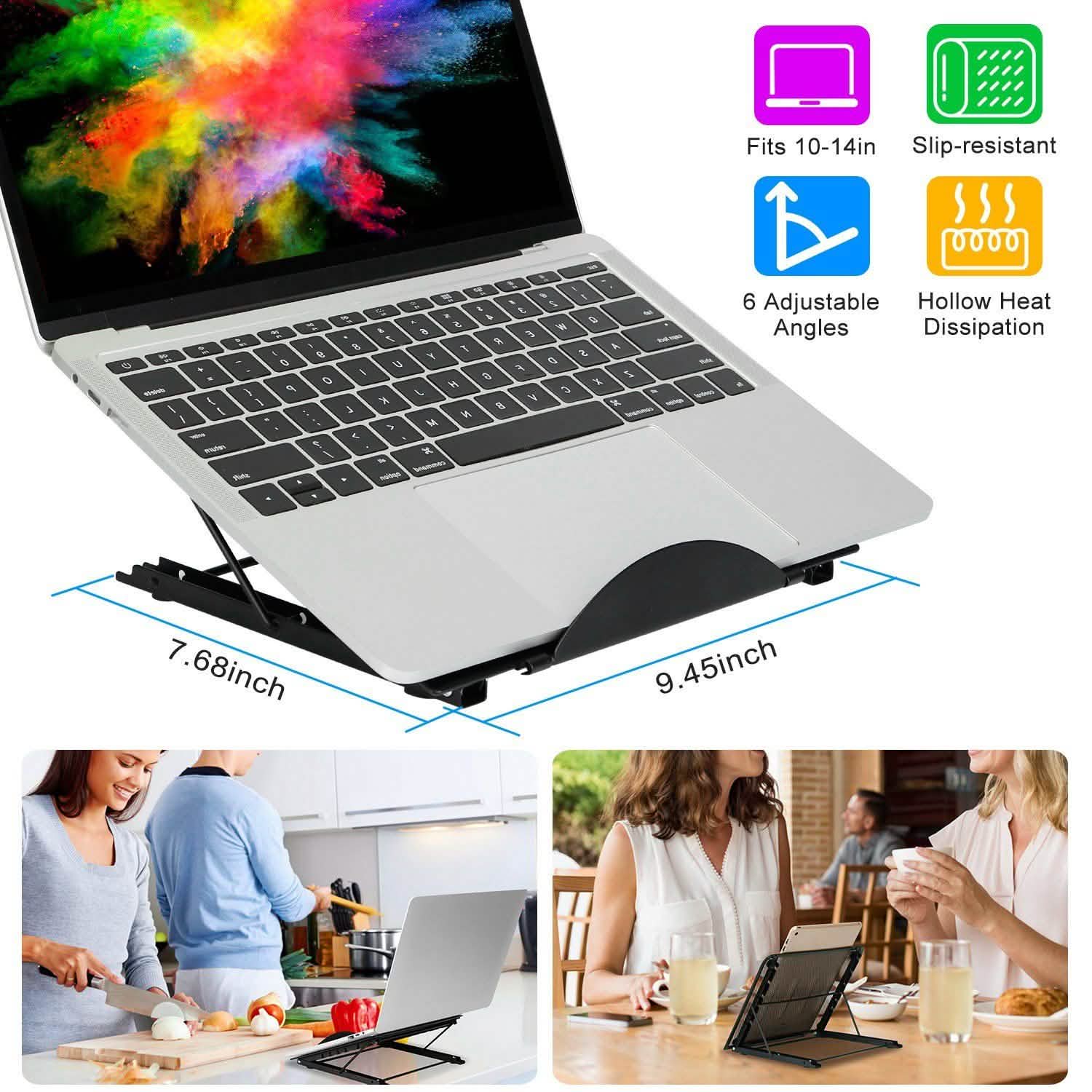 Portable Foldable Laptop Stand with Adjustable Angles Computer Accessories - Tophatter Daily Deals