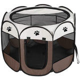 Portable Foldable Pet Playpen For Dogs Cats Other Pets Coffee Pet Supplies - Tophatter Daily Deals