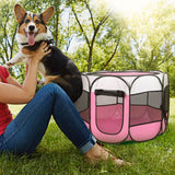 Portable Foldable Pet Playpen For Dogs Cats Other Pets Pet Supplies - Tophatter Daily Deals