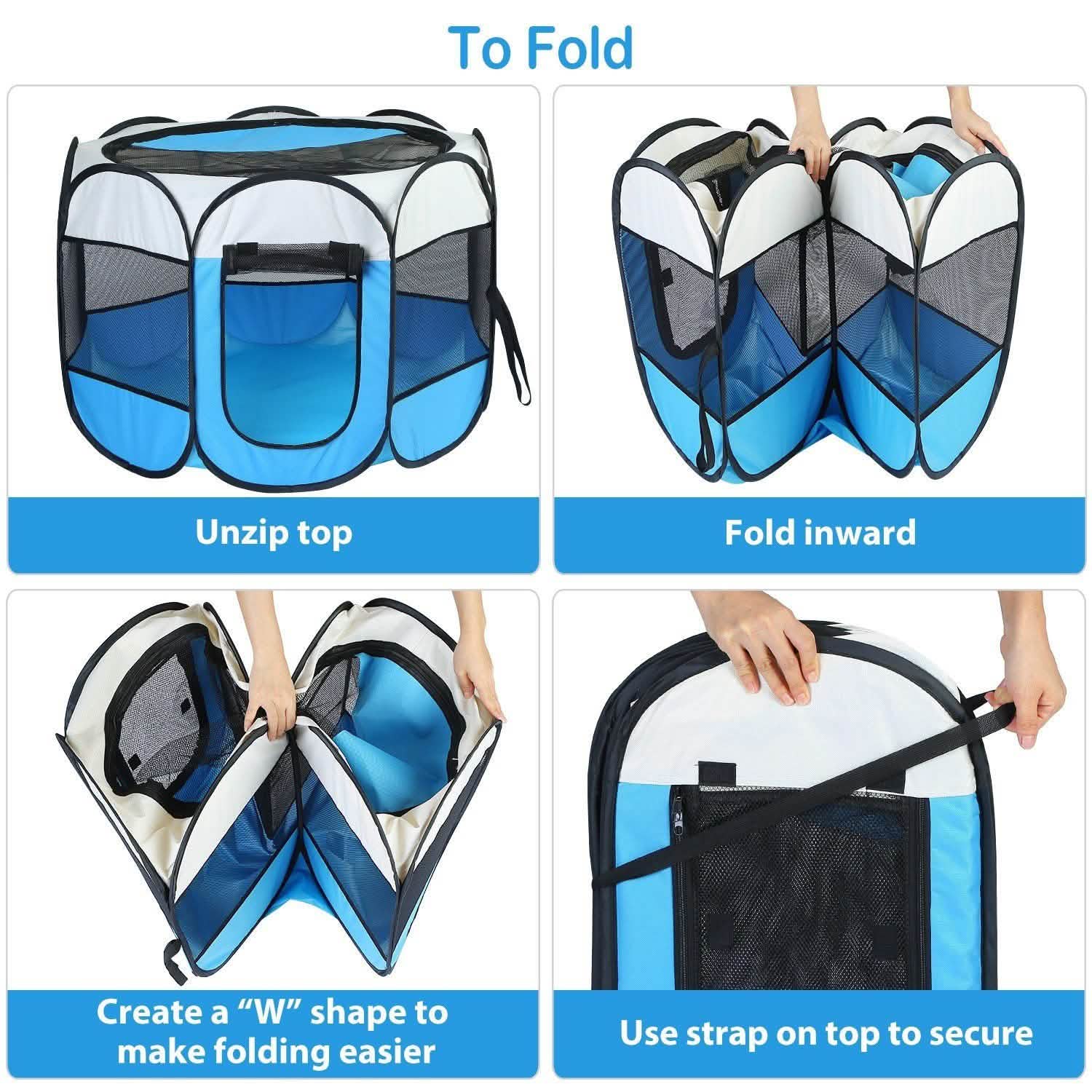 Portable Foldable Pet Playpen For Dogs Cats Other Pets Pet Supplies - Tophatter Daily Deals