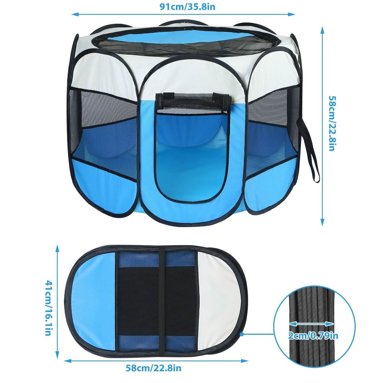 Portable Foldable Pet Playpen For Dogs Cats Other Pets Pet Supplies - Tophatter Daily Deals