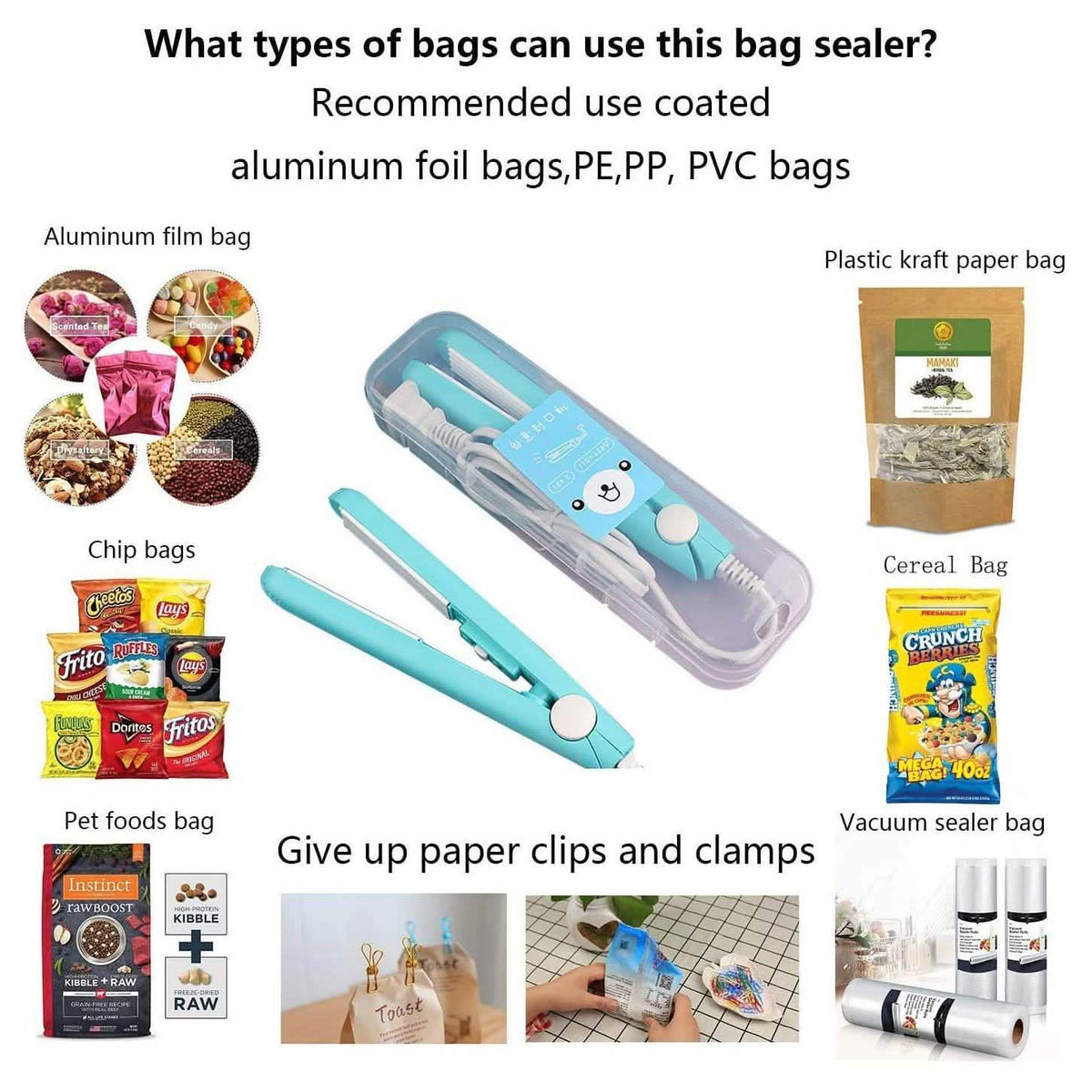 Portable Food Sealer Mini Sealing Machine Kitchen Storage - Tophatter Daily Deals