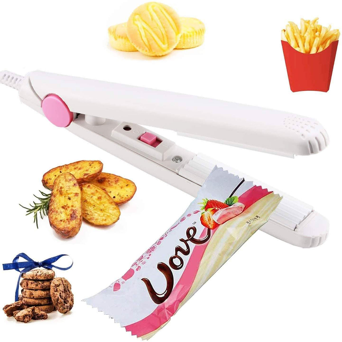 Portable Food Sealer Mini Sealing Machine White Kitchen Storage - Tophatter Daily Deals