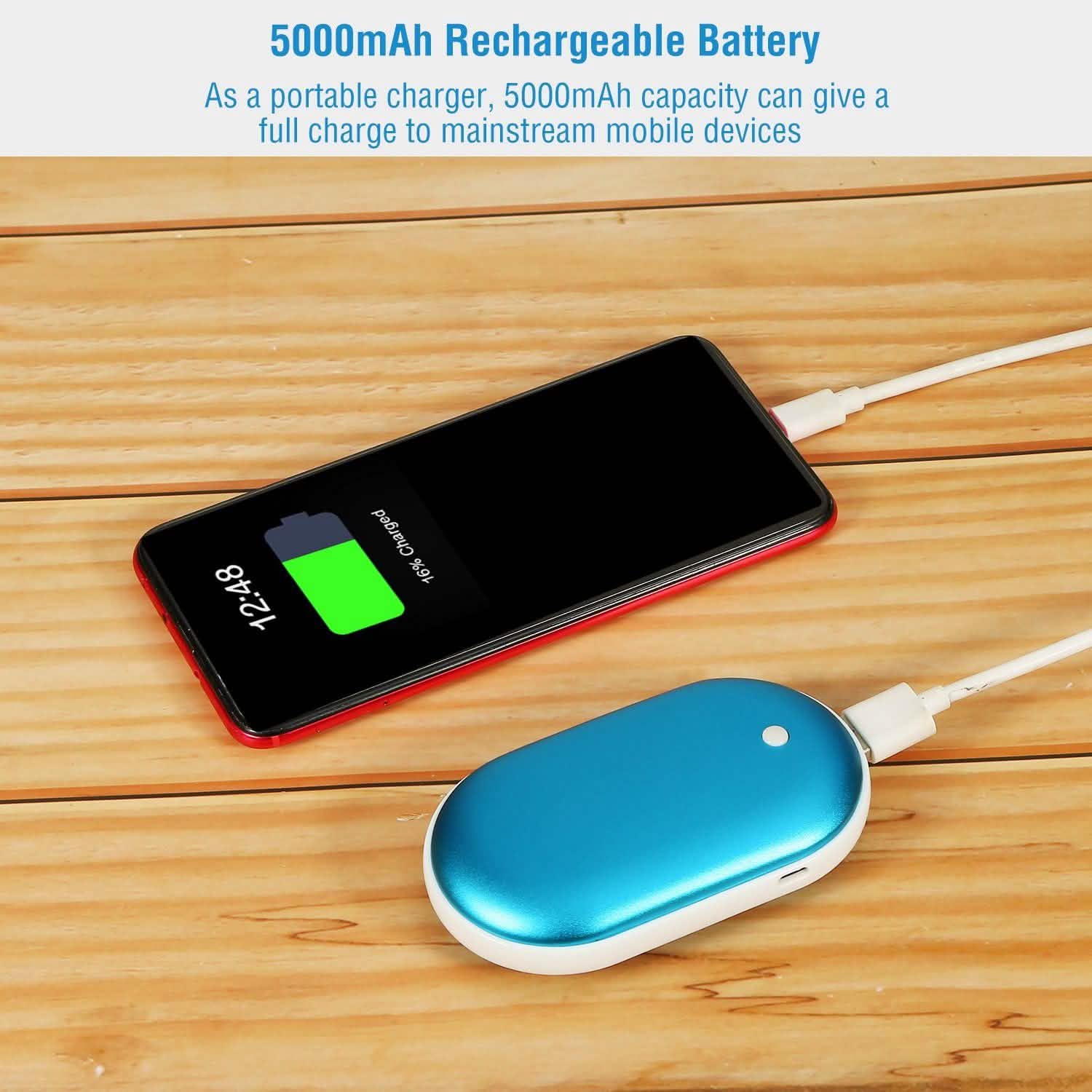 Portable Hand Warmer 5000mAh Power Bank Mobile Accessories - Tophatter Daily Deals