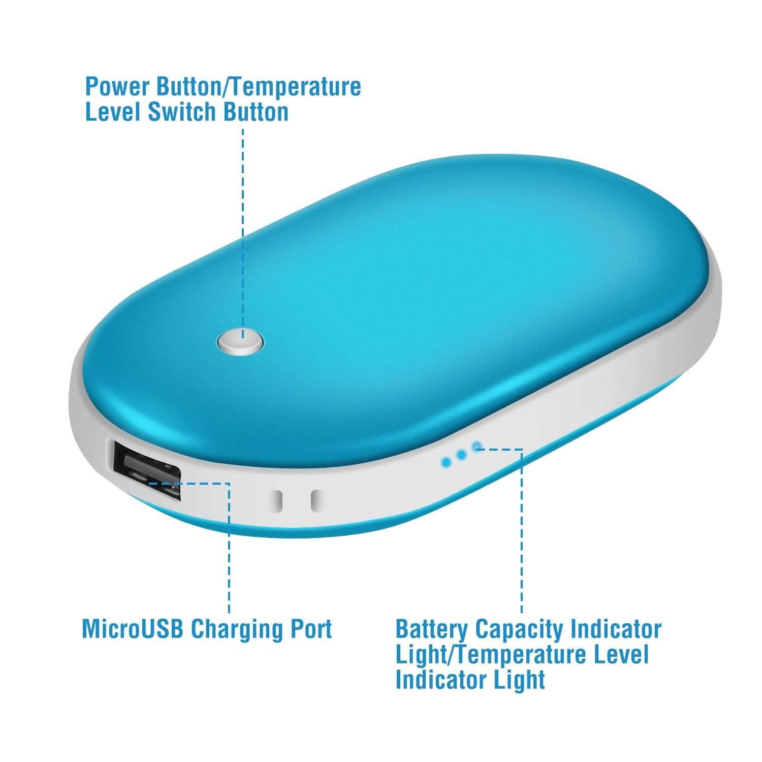 Portable Hand Warmer 5000mAh Power Bank Mobile Accessories - Tophatter Daily Deals